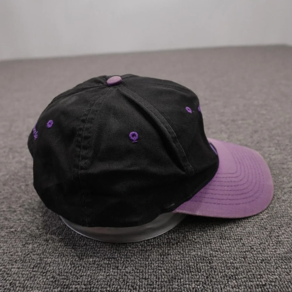 Vintage Mickey Mouse Hat Cap Snap Back Mens One Size Purple Black Cartoon